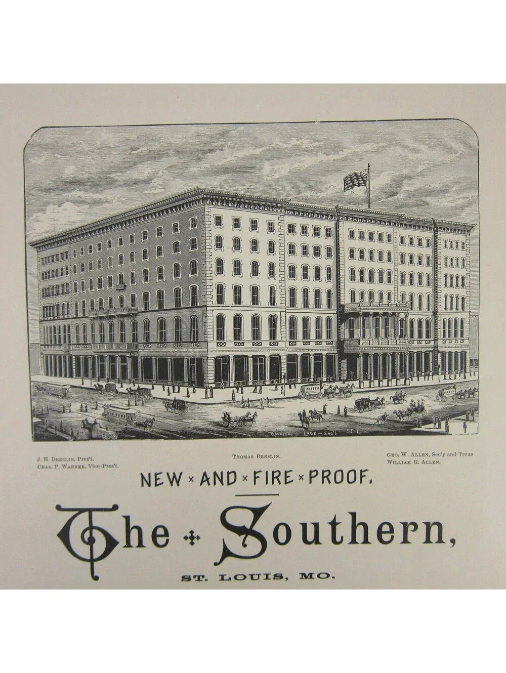 1880s New York Lake Erie & Western Railroad, The Southern St. Louis Advertising